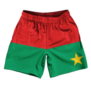 Burkina Faso Country Flag Athletic Running Fitness Exercise Shorts 7" Inseam Made In USA - Red Yellow Green Burkina Faso Country Flag Athletic Running Fitness Exercise Shorts 7" Inseam Made In USA - Red Yellow Green