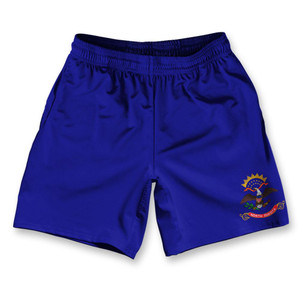 North Dakota State Flag Athletic Running Fitness Exercise Shorts 7" Inseam Made in USA - Blue North Dakota State Flag Athletic Running Fitness Exercise Shorts 7" Inseam Made in USA - Blue