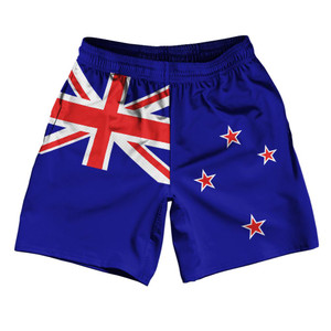 New Zealand Country Flag Athletic Running Fitness Exercise Shorts 7" Inseam Made In USA - Blue White New Zealand Country Flag Athletic Running Fitness Exercise Shorts 7" Inseam Made In USA - Blue White