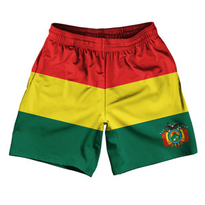 Bolivia Country Flag Athletic Running Fitness Exercise Shorts 7" Inseam Made In USA - Red Yellow Green Bolivia Country Flag Athletic Running Fitness Exercise Shorts 7" Inseam Made In USA - Red Yellow Green