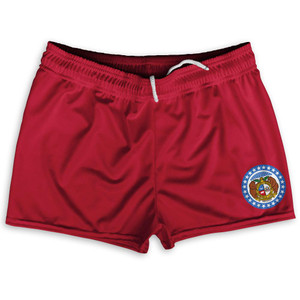 Missouri State Flag Shorty Short Gym Shorts 2.5" Inseam Made in USA - Blue White Red Missouri State Flag Shorty Short Gym Shorts 2.5" Inseam Made in USA - Blue White Red