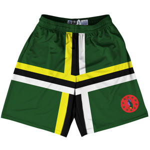 Dominica Country Flag Athletic Running Fitness Exercise Shorts 7" Inseam Made In USA - Dark Green Dominica Country Flag Athletic Running Fitness Exercise Shorts 7" Inseam Made In USA - Dark Green
