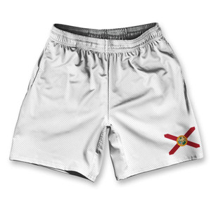 Florida State Flag Athletic Running Fitness Exercise Shorts 7" Inseam Made in USA - White Florida State Flag Athletic Running Fitness Exercise Shorts 7" Inseam Made in USA - White