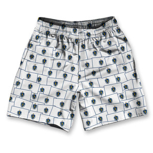 Massachusetts State Athletic Running Fitness Exercise Shorts 7" Inseam Made in USA - White Massachusetts State Athletic Running Fitness Exercise Shorts 7" Inseam Made in USA - White