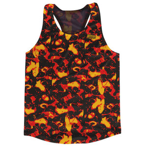 Volcano Lava Running Track and Cross Country Singlet Top Made In USA - Red Volcano Lava Running Track and Cross Country Singlet Top Made In USA - Red
