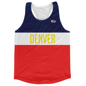 Denver City Finish Line Running Tank Top Racerback Track and Cross Country Singlet Jersey Made In USA - Red Denver City Finish Line Running Tank Top Racerback Track and Cross Country Singlet Jersey Made In USA - Red