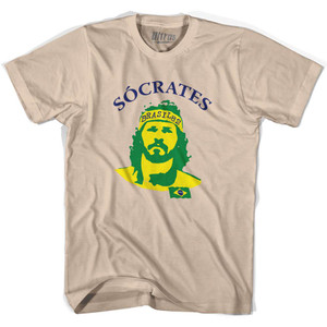 Socrates Brazil Adult Cotton Soccer Legend T-shirt - Creme