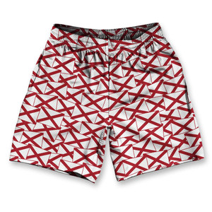 Alabama State Athletic Running Fitness Exercise Shorts 7" Inseam Made in USA - White Red Alabama State Athletic Running Fitness Exercise Shorts 7" Inseam Made in USA - White Red