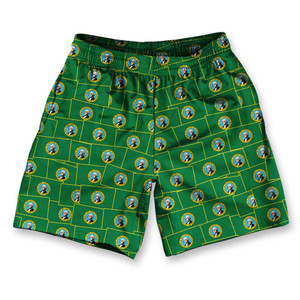 Washington State Athletic Running Fitness Exercise Shorts 7" Inseam Made in USA - Green Washington State Athletic Running Fitness Exercise Shorts 7" Inseam Made in USA - Green