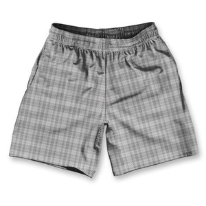Tartan Cool Grey Athletic Running Fitness Exercise Shorts 7" Inseam Made in USA - Cool Grey Tartan Cool Grey Athletic Running Fitness Exercise Shorts 7" Inseam Made in USA - Cool Grey