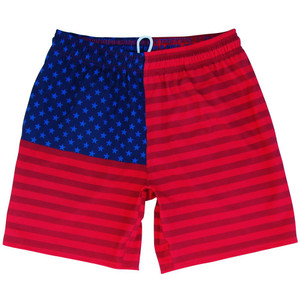 Olympiads Swim Shorts 7.5" Made in USA - Blue & Red Olympiads Swim Shorts 7.5" Made in USA - Blue & Red