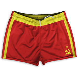 Drago CCCP Soviet Union Shorty Short Gym Shorts 2.5"Inseam Made in USA - Red Drago CCCP Soviet Union Shorty Short Gym Shorts 2.5"Inseam Made in USA - Red