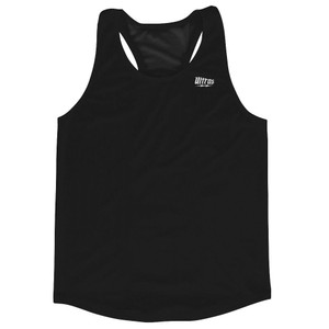 Black Running Tank Top Racerback Track and Cross Country Singlet Jersey Made In USA-Black Black Running Tank Top Racerback Track and Cross Country Singlet Jersey Made In USA-Black
