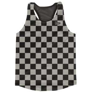 Grey Medium Checkerboard Running Tank Top Racerback Track and Cross Country Singlet Jersey Made In USA - Grey Medium Grey Medium Checkerboard Running Tank Top Racerback Track and Cross Country Singlet Jersey Made In USA - Grey Medium