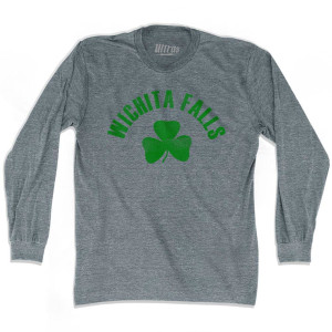Wichita Falls Shamrock Tri-Blend Long Sleeve T-shirt-Athletic Grey Wichita Falls Shamrock Tri-Blend Long Sleeve T-shirt-Athletic Grey