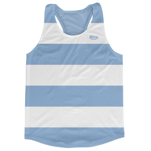 Carolina Blue & White Striped Running Tank Top Racerback Track and Cross Country Singlet Jersey Made In USA-Blue & White Carolina Blue & White Striped Running Tank Top Racerback Track and Cross Country Singlet Jersey Made In USA-Blue & White