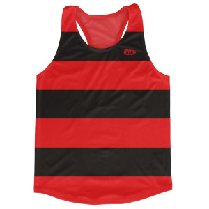Red & Black Striped Running Tank Top Racerback Track and Cross Country Singlet Jersey Made In USA - Red & Black Red & Black Striped Running Tank Top Racerback Track and Cross Country Singlet Jersey Made In USA - Red & Black