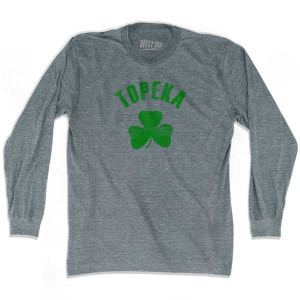 Topeka Shamrock Tri-Blend Long Sleeve T-shirt - Athletic Grey