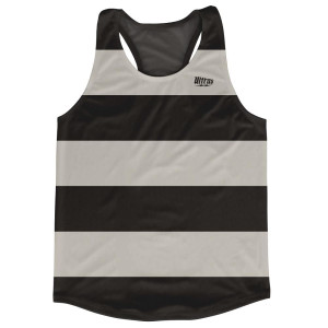 Cool Grey Striped Running Tank Top Racerback Track and Cross Country Singlet Jersey Made In USA - Cool Grey Cool Grey Striped Running Tank Top Racerback Track and Cross Country Singlet Jersey Made In USA - Cool Grey