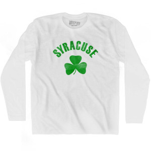 Syracuse Shamrock Cotton Long Sleeve T-shirt-White