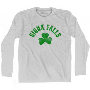 Sioux Falls Shamrock Cotton Long Sleeve T-shirt - Grey Heather