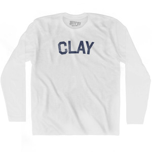 CLAY Adult Cotton Long Sleeve T-shirt - White