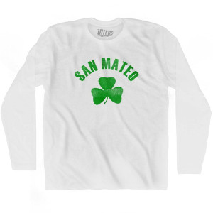 San Mateo Shamrock Cotton Long Sleeve T-shirt - White
