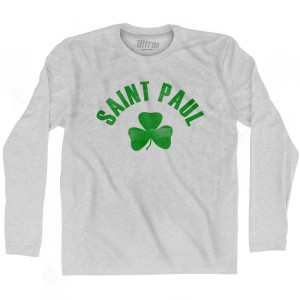 Saint Paul Shamrock Cotton Long Sleeve T-shirt - Grey Heather