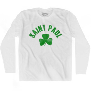 Saint Paul Shamrock Cotton Long Sleeve T-shirt - White