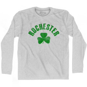 Rochester Shamrock Cotton Long Sleeve T-shirt - Grey Heather