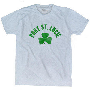 Port St. Lucie Shamrock Tri-Blend T-shirt - Athletic White
