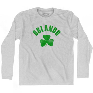 Orlando Shamrock Cotton Long Sleeve T-shirt - Grey Heather