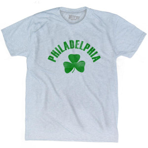 Philadelphia Shamrock Tri-Blend T-shirt - Athletic White