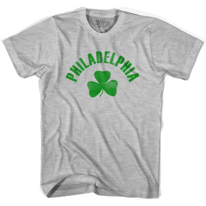 Philadelphia Shamrock Womens Cotton T-shirt-Grey Heather Philadelphia Shamrock Womens Cotton T-shirt-Grey Heather