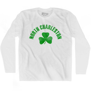 North Charleston Shamrock Cotton Long Sleeve T-shirt - White