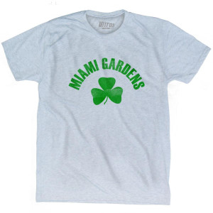 Miami Gardens Shamrock Tri-Blend T-shirt - Athletic White
