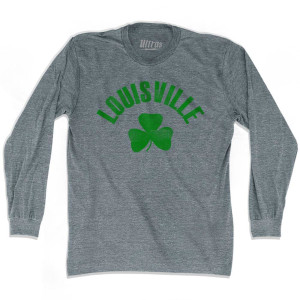 Louisville Shamrock Tri-Blend Long Sleeve T-shirt - Athletic Grey