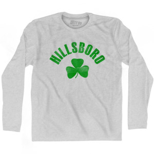 Hillsboro Shamrock Cotton Long Sleeve T-shirt - Grey Heather