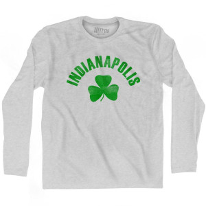 Indianapolis Shamrock Cotton Long Sleeve T-shirt - Grey Heather