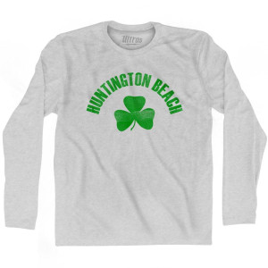 Huntington Beach Shamrock Cotton Long Sleeve T-shirt - Grey Heather Huntington Beach Shamrock Cotton Long Sleeve T-shirt - Grey Heather