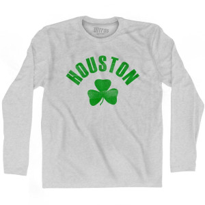 Houston Shamrock Cotton Long Sleeve T-shirt - Grey Heather