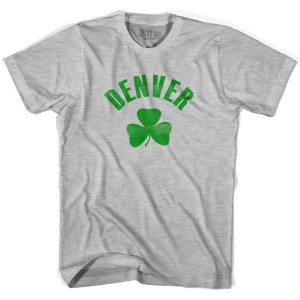 Denver Shamrock Womens Cotton T-shirt - Grey Heather