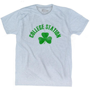 College Station Shamrock Tri-Blend T-shirt - Athletic White