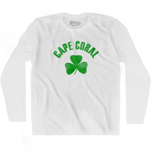 Cape Coral Shamrock Cotton Long Sleeve T-shirt-White
