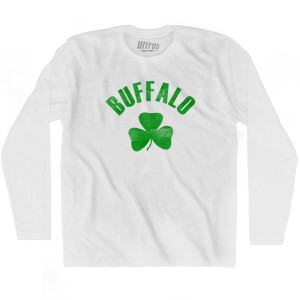 Buffalo Shamrock Cotton Long Sleeve T-shirt - White