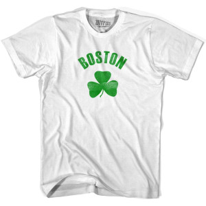 Boston Shamrock Youth Cotton T-shirt - White Boston Shamrock Youth Cotton T-shirt - White