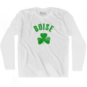 Boise Shamrock Cotton Long Sleeve T-shirt-White