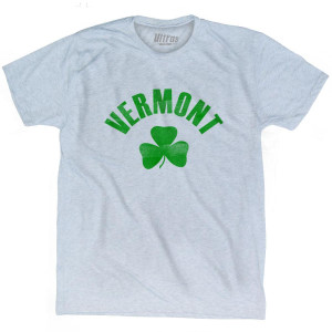 Vermont State Shamrock Tri-Blend T-shirt - Athletic White
