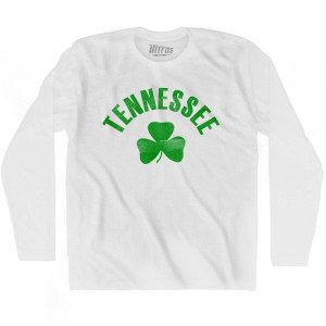 Tennessee State Shamrock Cotton Long Sleeve T-shirt-White