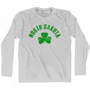 North Dakota State Shamrock Cotton Long Sleeve T-shirt - Grey Heather